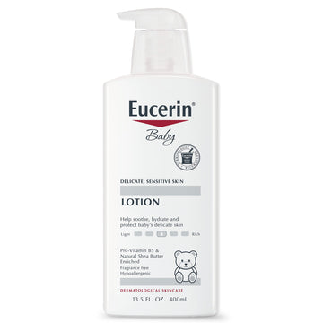 Eucerin Baby Body Lotion, Hypoallergenic And Fragrance Free Baby Lotion, Baby Moisturizer With Pro-Vitamin B5 And Shea Butter, 1