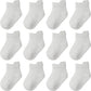 Aroveea Non Slip Grip Ankle Baby Socks 3-5 Years Old White For Toddler Boys And Girls Kids Socks 12 Pack, Cute Cotton Baby Socks