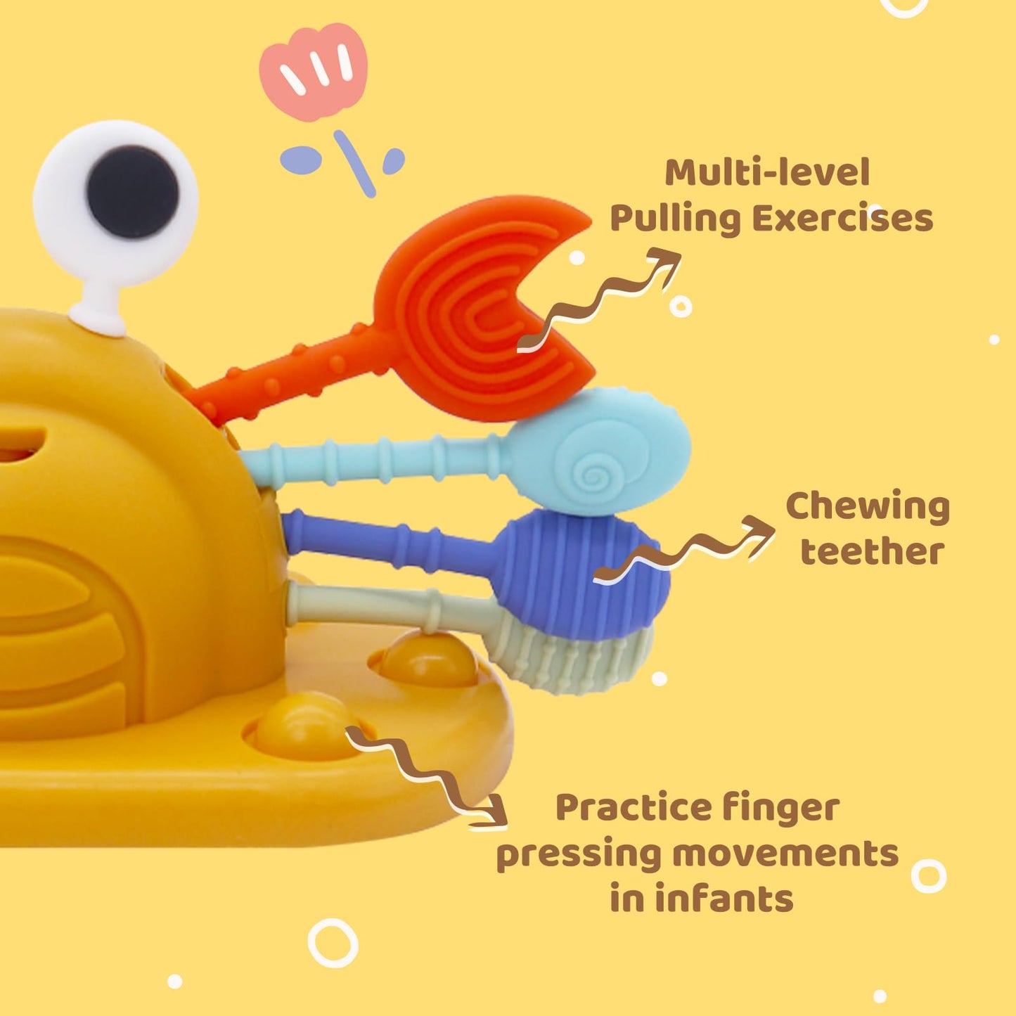 Baby Suction Toys High Chair Teething Toys - Baby Teething Chew Toys Silicone Teethers, Food Grade Silicon for 6 12 18 Months (Y