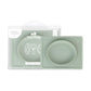 ezpz Tiny Plate (Sage) - 6 Months+ - 100% Silicone Suction Placemat + Plate for Infants - Fits on Most Highchair Trays - Baby Le