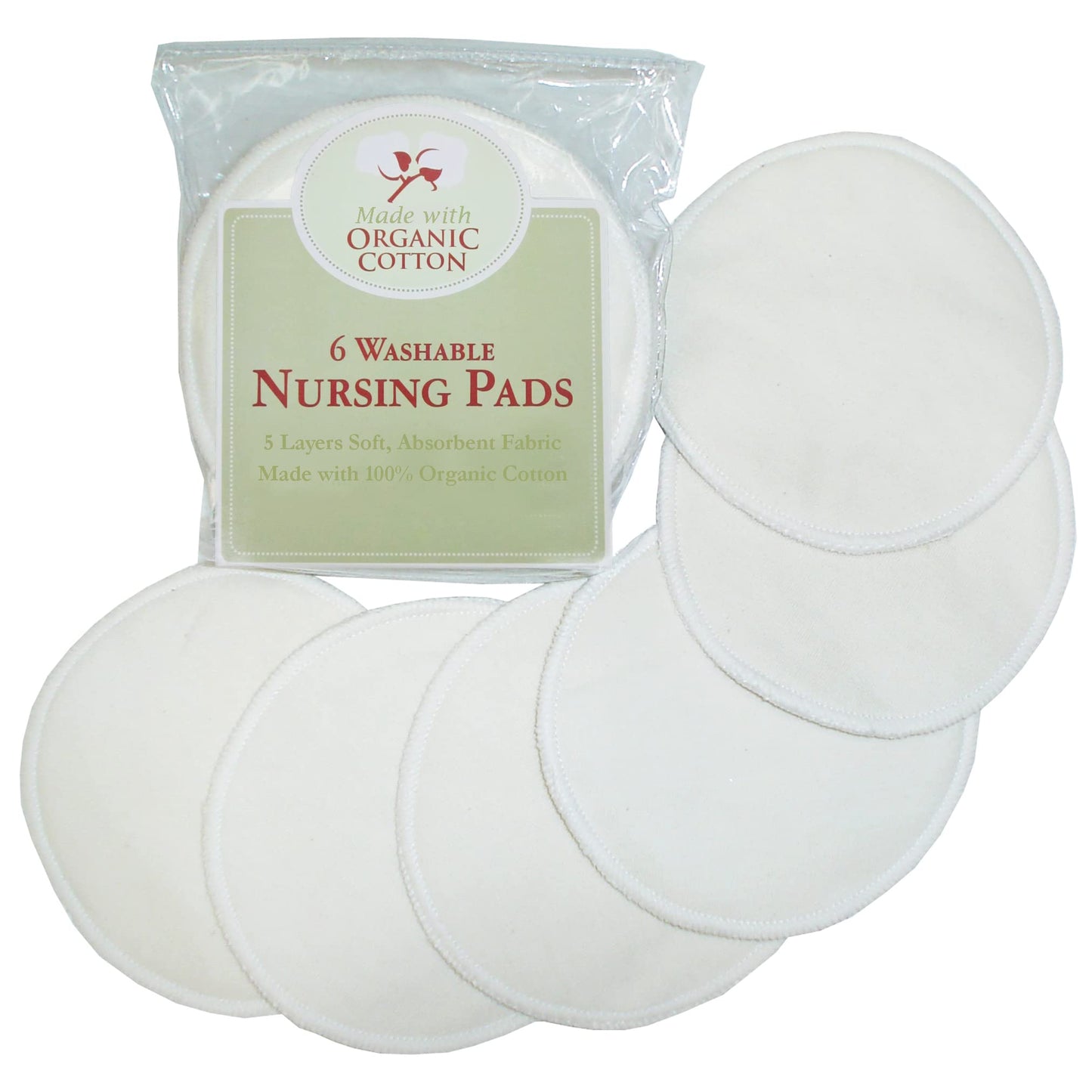 Tl Care Nursing Pads Made With Organic Cotton, Natural Color, 6 Count
