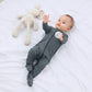 Guisby Newborn Footie Pajamas,Soft Long Sleeve Sleepers Baby Girl Rayon Sliver Grey