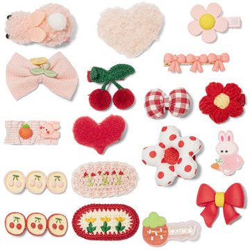Hair Clips For Girls 18 Pcs No Slip Assorted Barrettes For Kids Bows Pink Red Cute Hair Accessories For Little Girls Teens Toddl