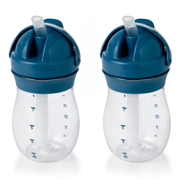 Oxo Tot Transitions Straw Cup, Navy, 9 Ounce (2 Pack)