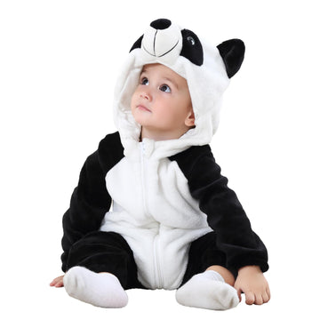 Fhsfdzsw Unisex Panda Baby Costume,Baby Flannel Animal Halloween Onesie Pajamas Home Clothing