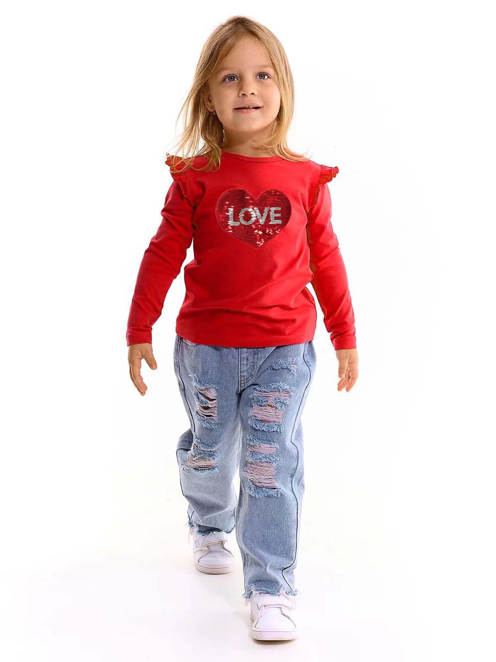 Toddler Girls T-Shirt Valentine'S Day Shirt Heart Tops Kids Long Sleeve Ruffle Baby Tees Size 5