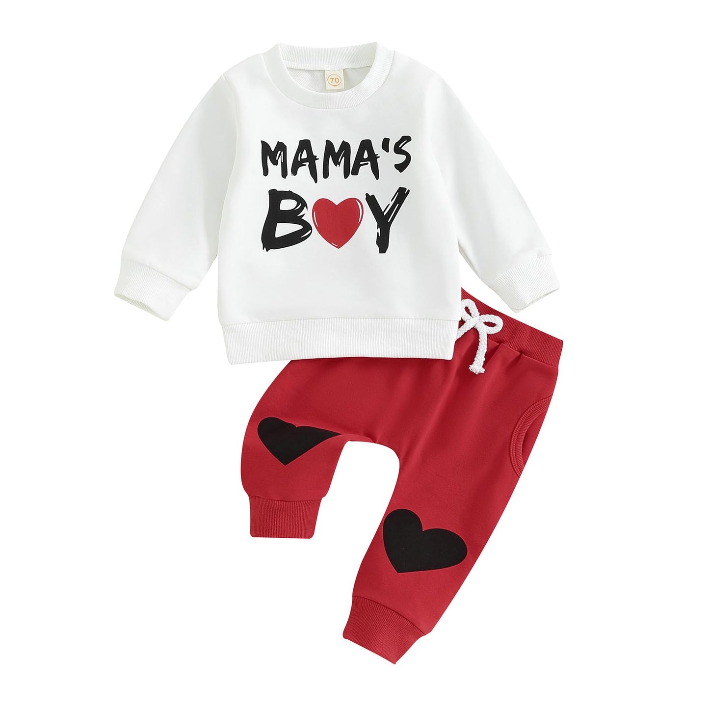 Ledy Champswiin 0-3 Years Toddler Baby Boy Clothing Spring Outfits Pullover Sweatshirts Long Pants Set For Valentine'S Day (C -