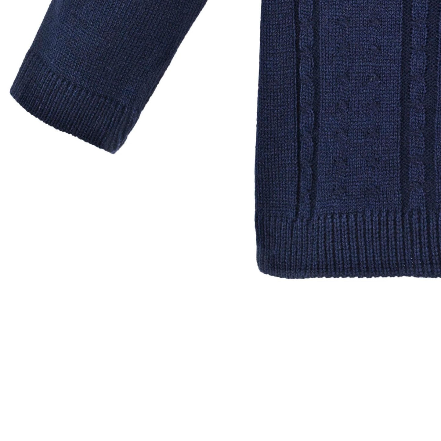 Lilax Baby Boy Cable-Knit Basic Knit Cardigan Sweater 6-9 Months Navy