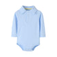 Teach Leanbh Infant Baby Polo Bodysuit Cotton Long Sleeve Pure Color Shirt 3-24 Months (12 Months, Baby Blue)