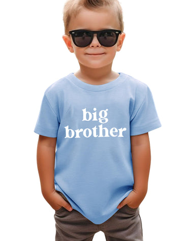 Sanixjoo Big Brother Shirt For Toddler Promoted To Best Big Brother Announcement Baby Boys Summer Short Sleeve Clothes(Blue,2-3T