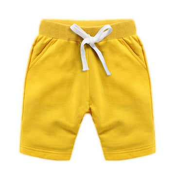 Haxico Toddler Baby Boys Summer Knee Length Solid Cotton Candy Sport Shorts Kids Harem Pants Yellow