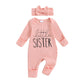 citgeett Baby Girl Clothes Newborn Little Sister/Hello World Outfit Long Sleeve Romper Jumpsuit Preemie Baby Girl Clothes (littl