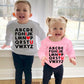 Xfsjgna Valentines Sweatshirts 4T Boys Girls Valentine'S Day Abc I Love U Heart Graphic Shirt Toddler Kids Long Sleeve Tops Gray