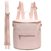 Mini Diaper Bag Leather By Miss Fong,Small Diaper Bag With In Bag Organizer, Insulated Pocket And Shoulder Strap(Pink Rose)