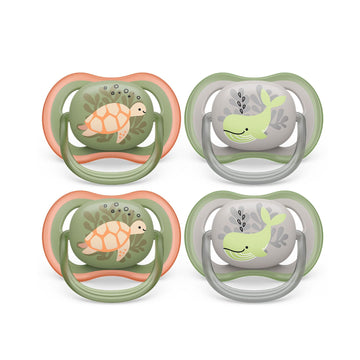 Philips Avent Ultra Air Pacifier - 4 X Light, Breathable Baby Pacifiers For Babies Aged 6-18 Months, Bpa Free With Sterilizer Ca
