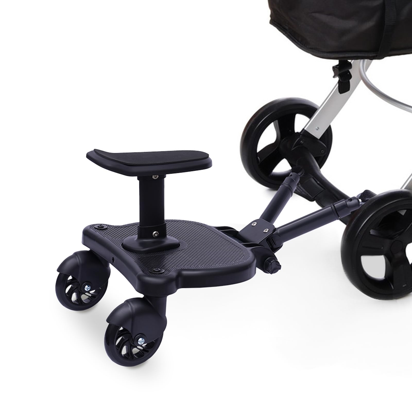 Hifmghe Universal Stroller Board, Adjustable 2-In-1 Stroller Glider Board Baby Car Attachment With Detachable Seat Holds Childre