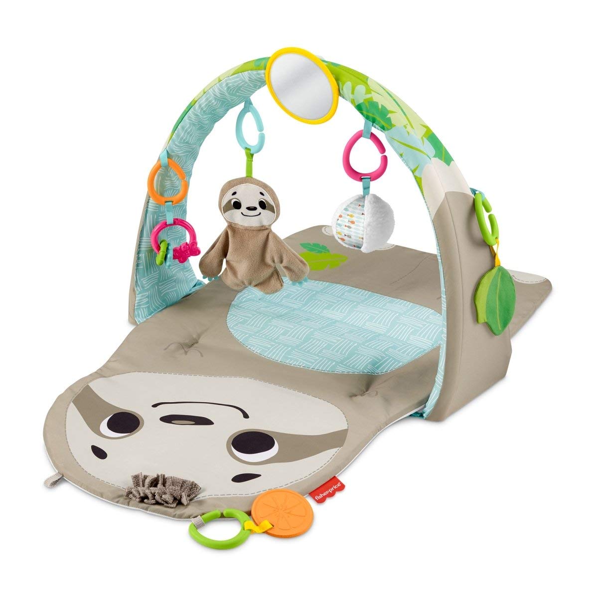 Fisher-Price Ready to Hang Sensory Sloth Gym, infant activity mat with toys for tummy time and play