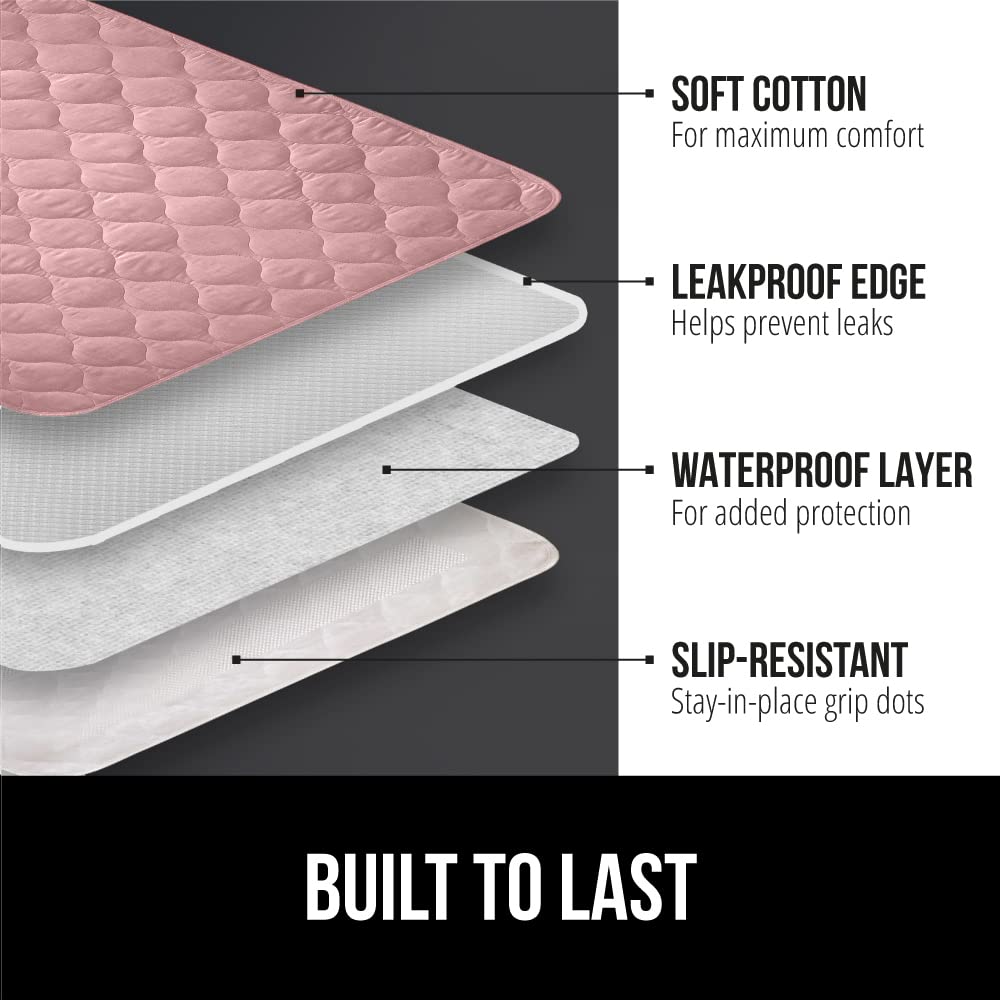 Gorilla Grip Washable Toddler Mattress Incontinence Pads, Reusable Waterproof Bed Underpads, Absorbent Leak Proof, 34X74 2 Pack