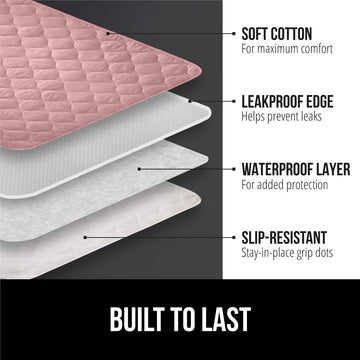 Gorilla Grip Washable Toddler Mattress Incontinence Pads, Reusable Waterproof Bed Underpads, Absorbent Leak Proof, 34X74 2 Pack
