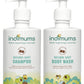 Indimums Mixed Combo Natural Baby Shampoo & Body Wash For Newborns,Toddlers And Kids- Promotes Healthy Hair & Skin, Hypoallergen