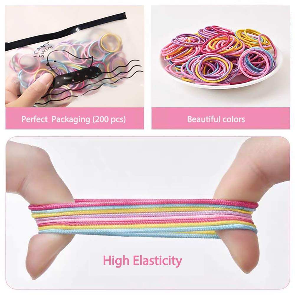 200pcs Hair Ties for Kids Hair Ties Toddler Girls for Girls Elastic Hair Bands Small Kids