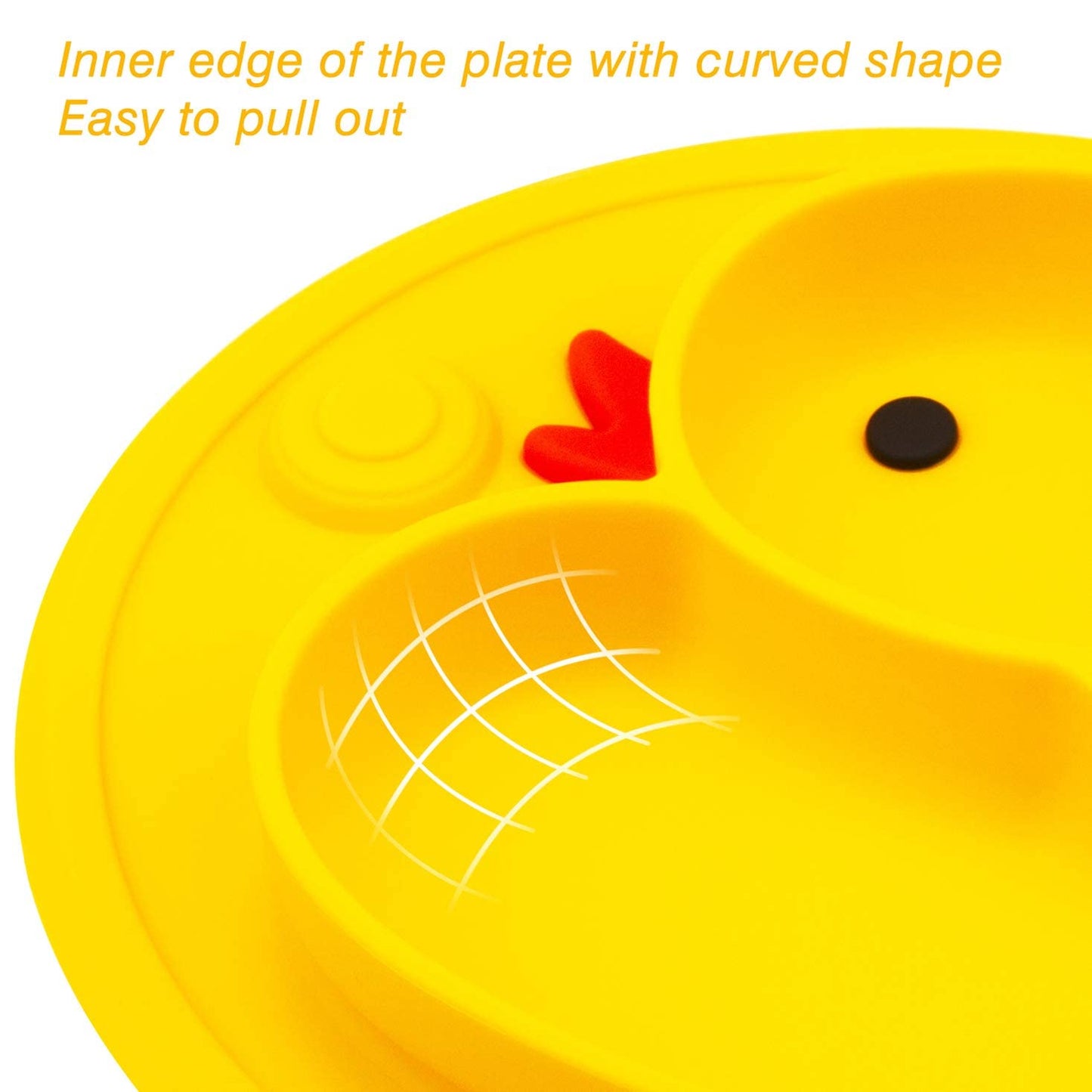 Baby Plate Silicone Toddler Plates Suction Placemat Divided Dishes For Kids And Infants One-Piece Strong Suction, Bpa Free, Micr