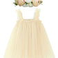 Bgfks Layered Tulle Tutu Dress For Toddler Girls,Baby Girl Rainbow Tutu Princess Skirt Set With Flower Headband.(Champagne,6 Mon
