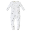 Owlivia Organic Cotton Baby Pajamas, Boys Girls Zip Front Sleep  'N Play, Footed Sleeper, Long Sleeve(6-12 Months, Gray Mushroom