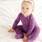 Vaenait Baby Toddler Boys Girls Solid Footie Pajama Cozy Modal Purple 24M