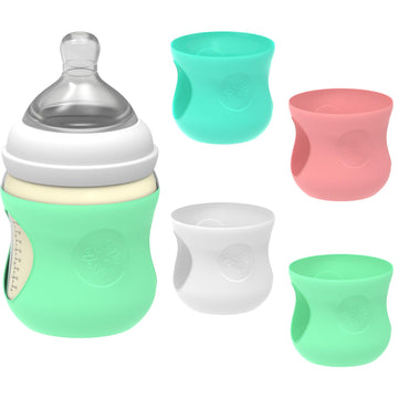 Mumianshu 4 Pack Silicone Sleeves For Philips Avent Glass Baby Bottle 4 Oz, Babies Bottles Covers, Shatter Proof, Food Grade, Bp