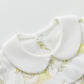Pureborn Baby Girls Bodysuit Peter Pan Collar Bubble Romper Easter Long Sleeve One-Piece Cotton Outfit Field Rabbit 12-18 Months