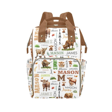 Personalized Diaper Bag Backpack for Women, Custom Nursing Mommy Daypack with Name, Diaper Bag for Girls Boys, New Mom Gifts (Hi