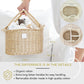 Bebe Bask Baby Diaper Caddy Organizer - Handmade Rattan - Luxury Diaper Caddy Basket - Cute Diaper Caddy For Baby Girl & Diaper