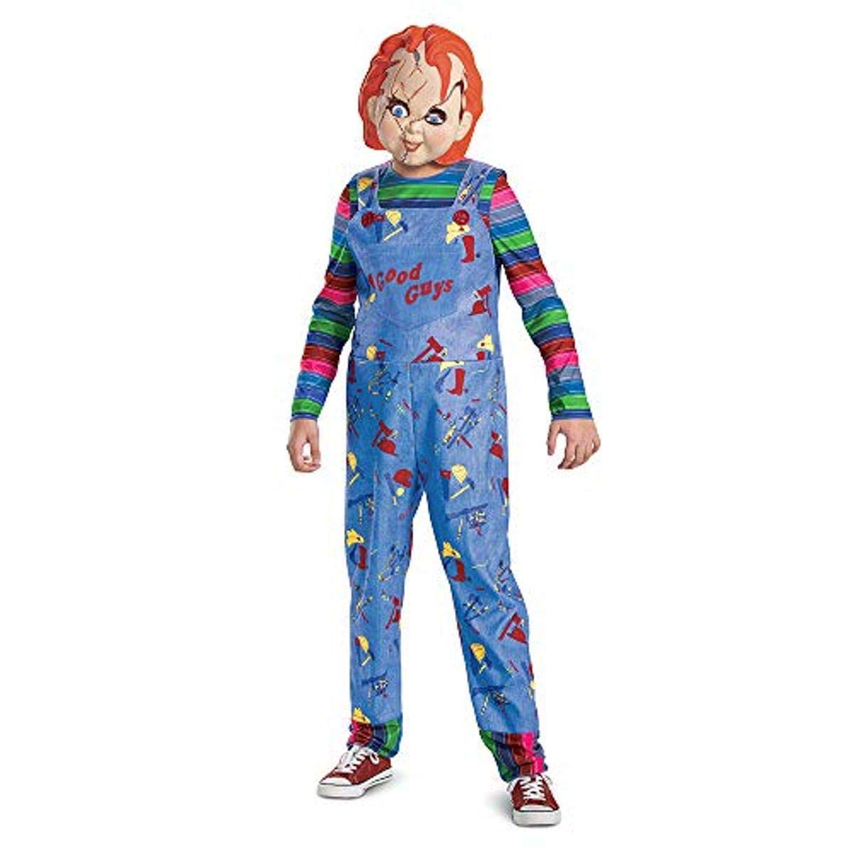 Disguise Chucky Costume For Kids, Official Childs Play Chucky Costume And Mask, Classic Child Size Medium (7-8)