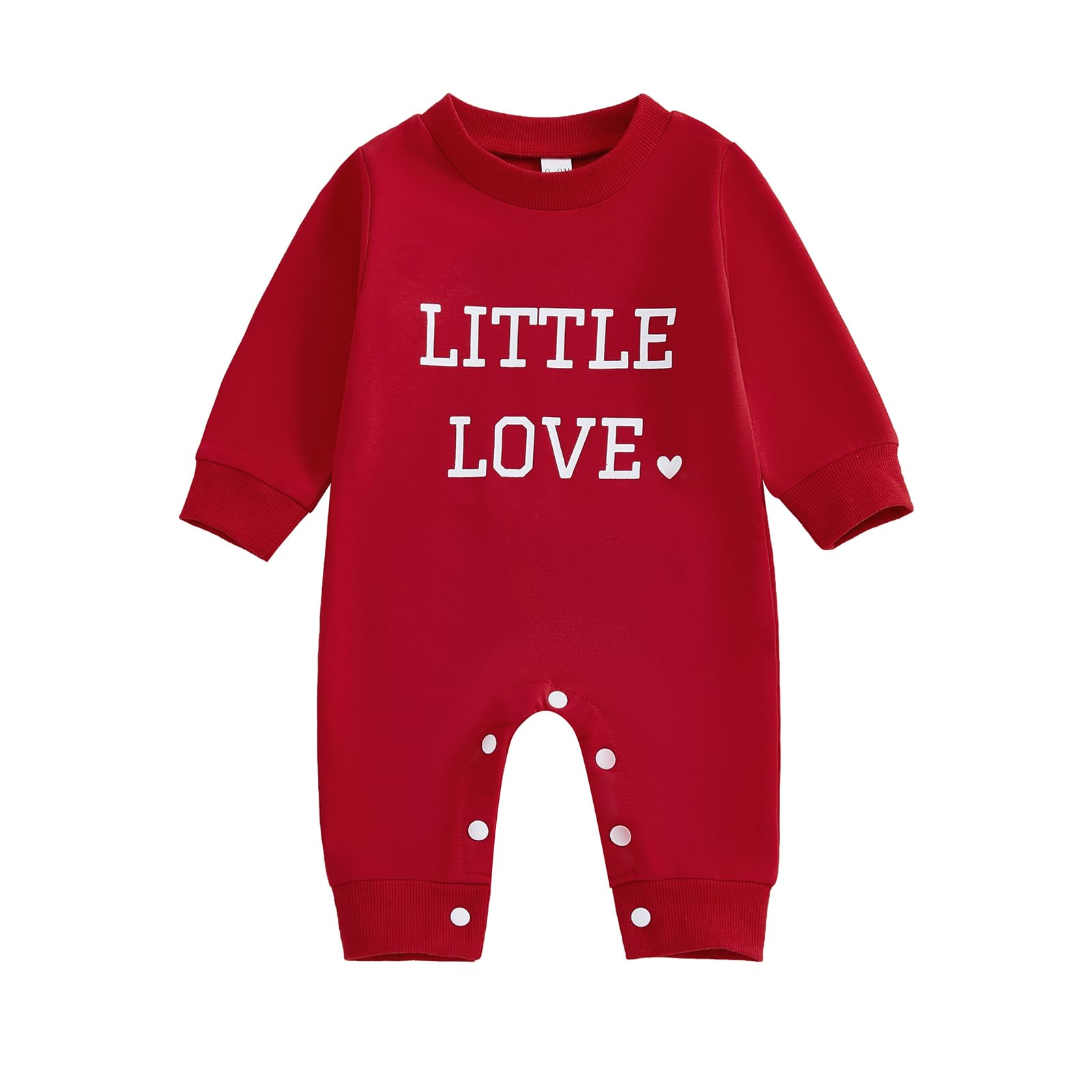 BemeyourBBs Newborn Baby Boy Fall Winter Clothes Button Long Sleeve Romper Jumpsuit Cute Infant One Piece Outfit (Heart Little L