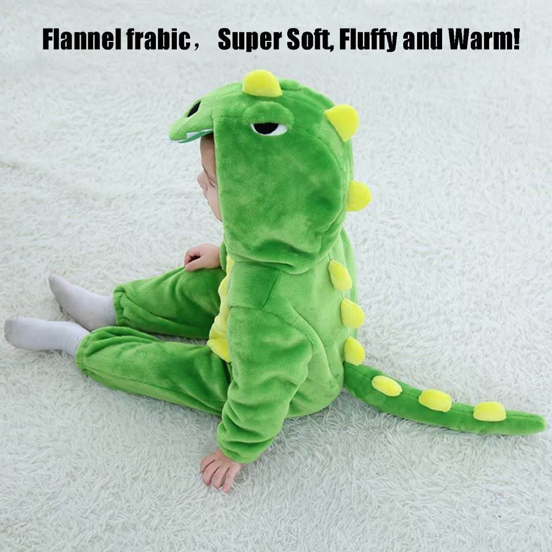 Qiaoniuniu Halloween Baby Green Dinosaur Costumes Toddler Outfit Infants Cosplay Romper 30-36 Months