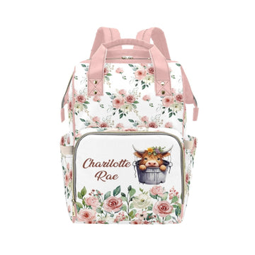 Personalized Baby Diaper Bag Backpack for Women, Custom Name Nursing Mommy Daypack, Diaper Bag for Girls Boys, New Mom Gifts (Hi