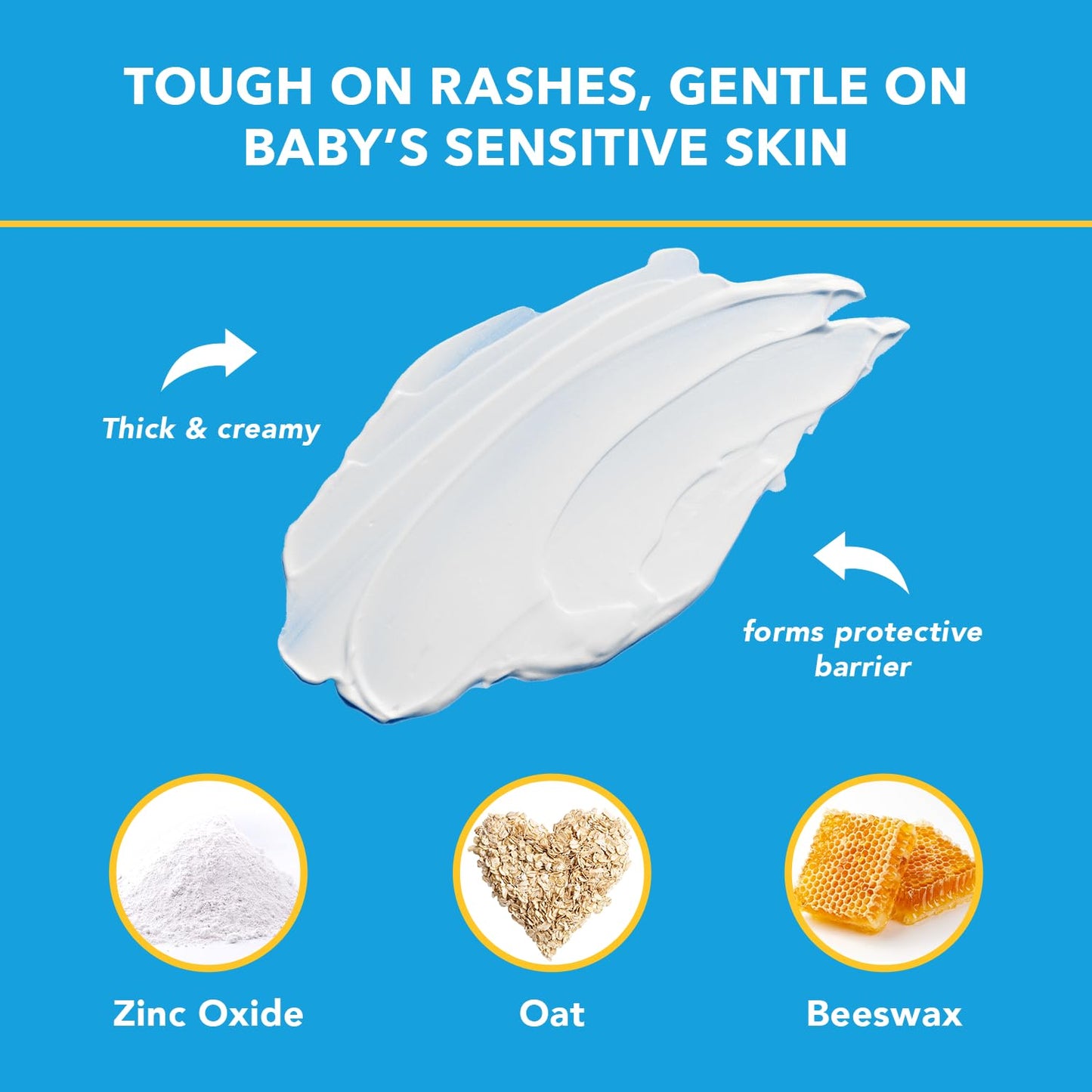 Triple Paste Diaper Rash Cream For Baby - 8 Oz Tub & 3 Oz Tube At Home & On The Go Bundle - Zinc Oxide Ointment Treats, Soothes
