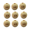 Alenybeby 50pcs 20mm Round Natural Wood Beads Laser Printing Smile face Beads Necklace Wooden Beads for Key Chain Jewelry Making