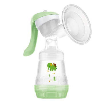 Mam Manual Breast Pump Portable Breast Pump With Easy Start Anti-Colic Baby Bottle Includes 2 Bottle Nipples 1-Count Green One S