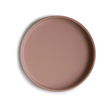 mushie Classic Silicone Suction Plate | BPA-Free Non-Slip Design (Cloudy Mauve)