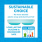 Re Play 7' Divided Plate With Silicone Lid 3 Pack - Made With Medical-Grade Platinum Silicone - 3 Plates + 3 Lids - Aqua Asst