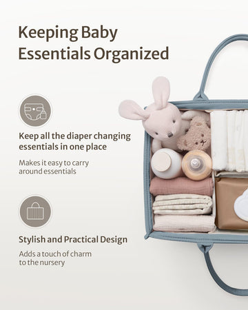 Blissful Diary Baby Diaper Caddy Organizer, Baby Shower Basket For Boys Girls, Gift For Newborn Essentials, Baby Registry Must H