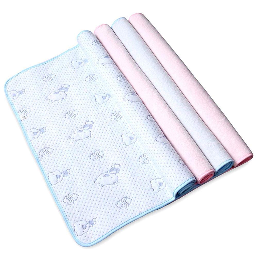 Monvecle Baby Infant Waterproof Cotton Changing Pads Washable Resuable Diapers Liners Mats Multi Pieces Pack (4pcs Bears-Small 1