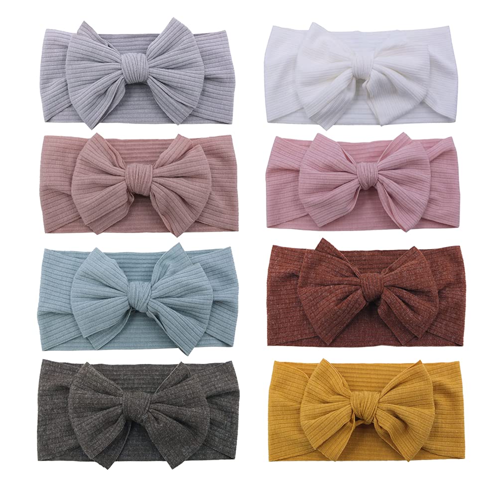 Sugarmelon Soft Headbands Headwrap for Newborn Baby Girls Toddler Cotton Ribbed Turban Headband Hairband Infant Baby Show Gifts 