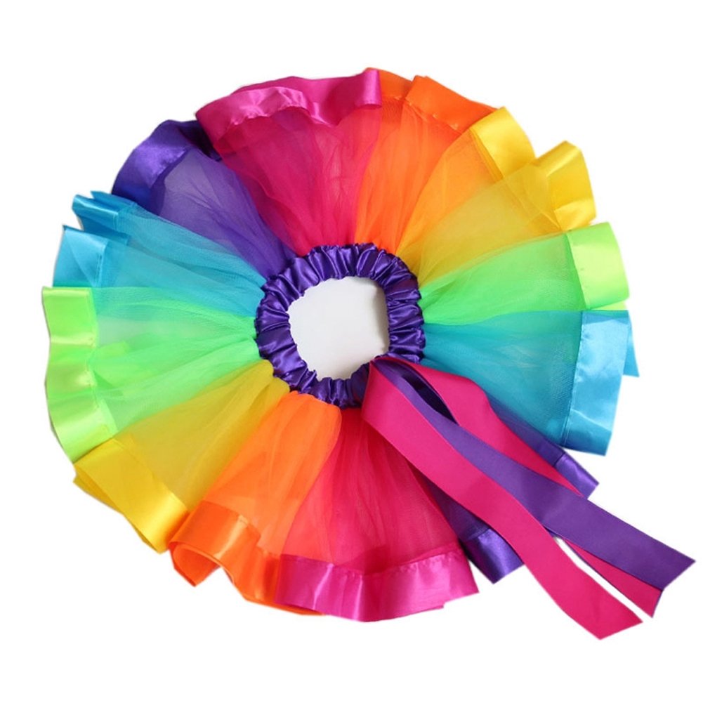 Bgfks Newborn Baby Girls 1St Birthday Photography Outfit Sets Layered Rainbow Tutu Skirt With Hairbow And Crown Headband