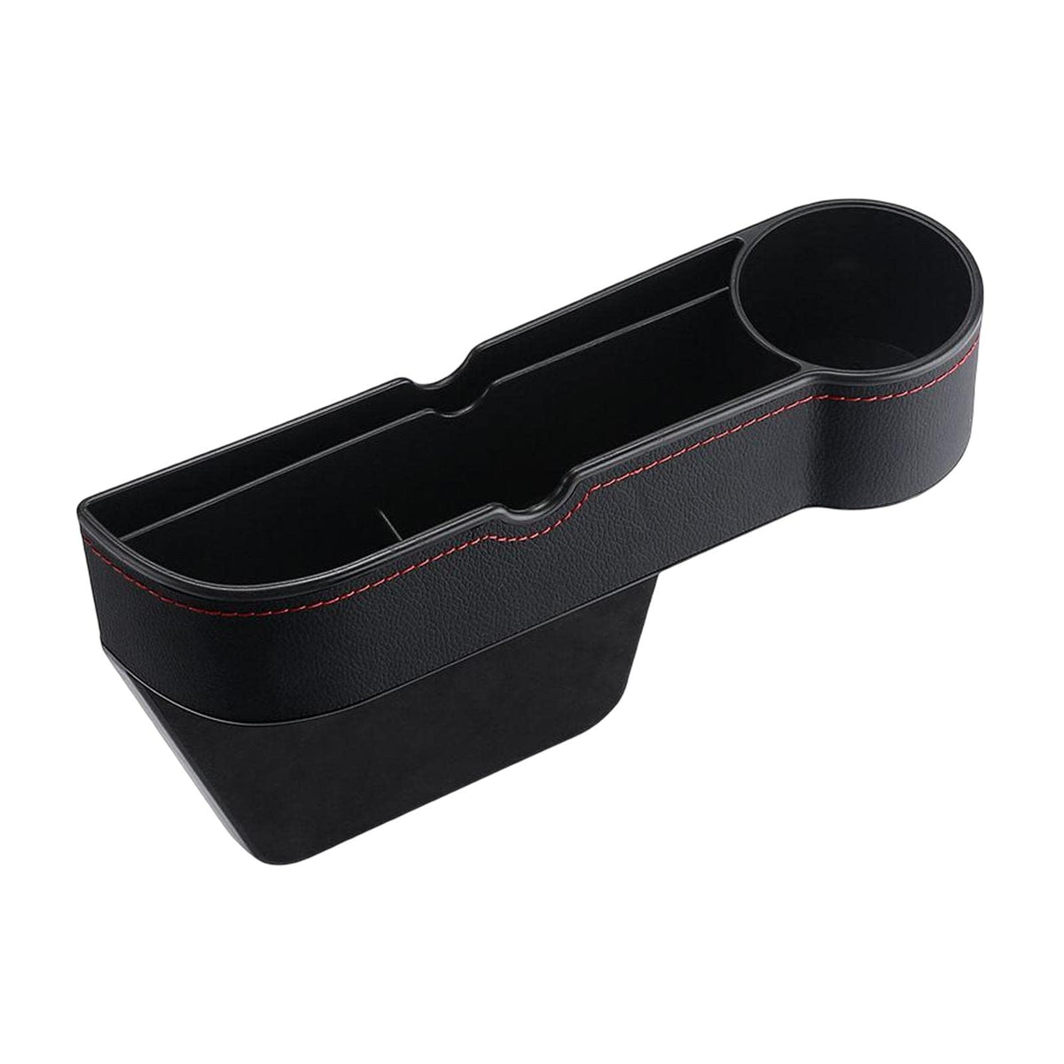 CALANDIS Car Seat Gap Organizer W/Cup Holder Fit for Cards Wallets Sunglasses Passenger Black