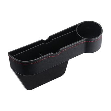 CALANDIS Car Seat Gap Organizer W/Cup Holder Fit for Cards Wallets Sunglasses Passenger Black