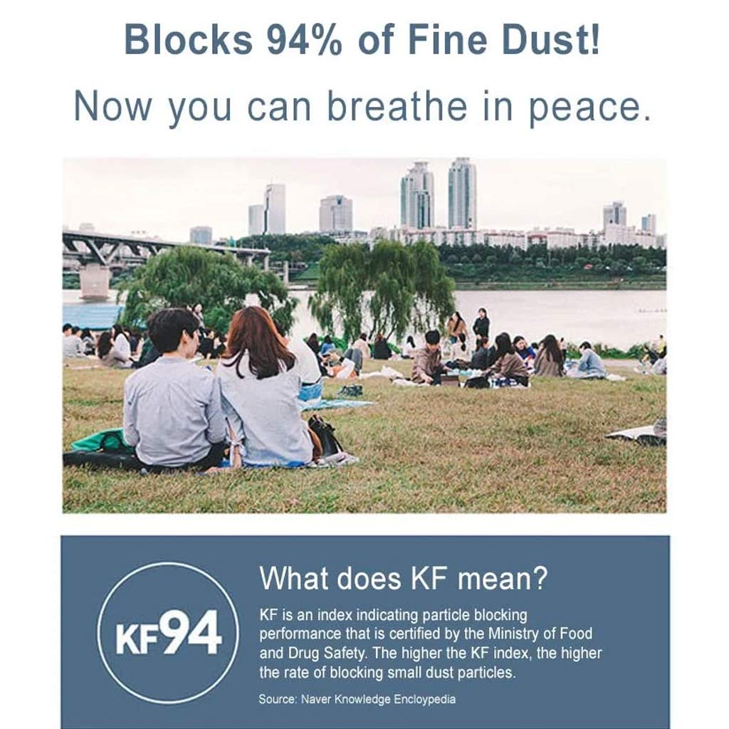 KF94 Kids Disposable Face Mask, White 20 Pack, Breathable Mask with Soft Ear Band for 4Y-12Y Boys and Girls - Good Manner