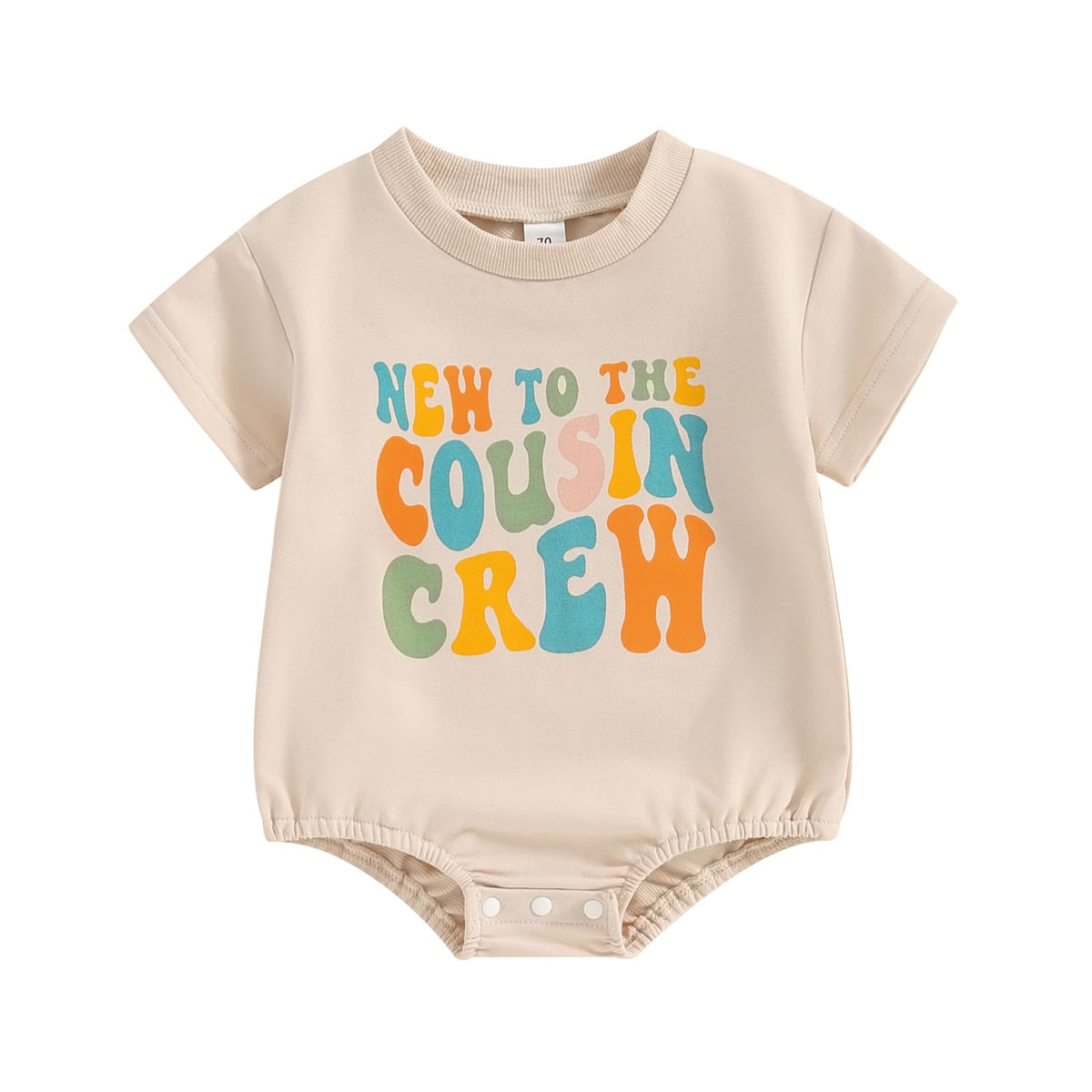 Visgogo Newborn Baby Girl Boy Romper Lil Cousin Bodysuit Short Sleeve Embroidery Toddler Big Cousin Shirt Tops Summer Clothes, B